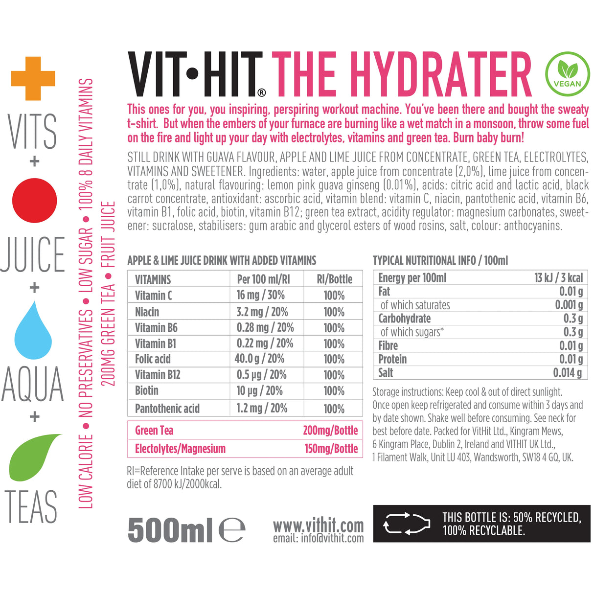 VIT HIT - Bottle 500ml (SOLD INDIVIDUALLY)