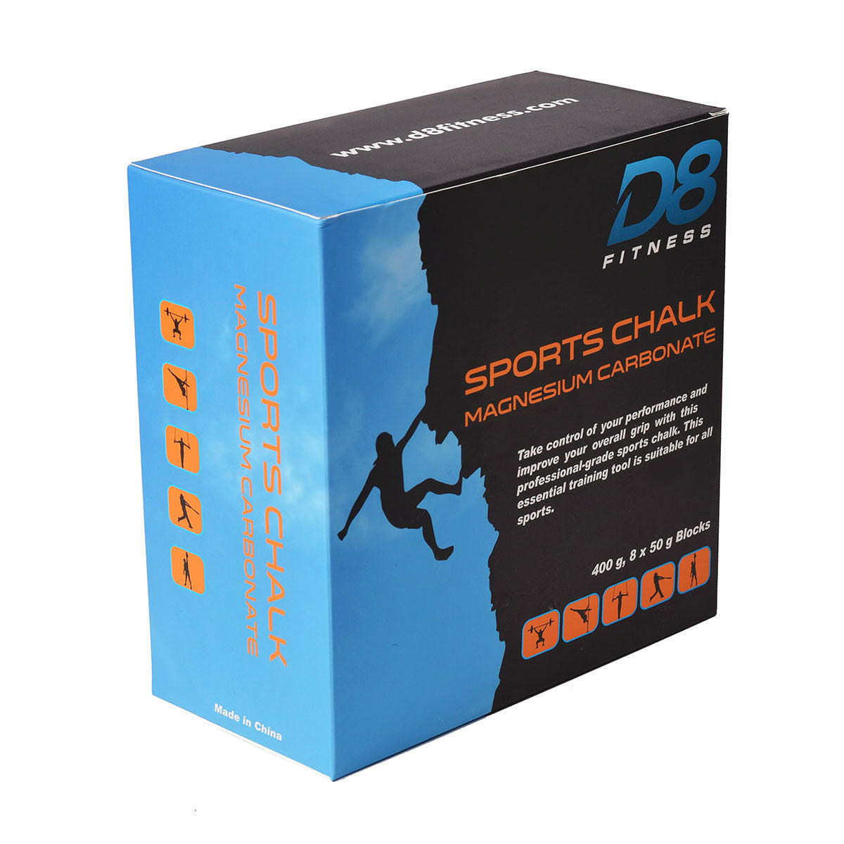 D8 Fitness - Gym Chalk Pack of 8 Blocks 400g