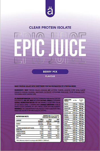 Näno Supps - Epic Juice, Clear Protein Isolate 875g