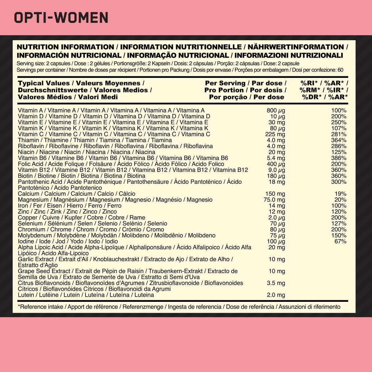 Optimum Nutriton - Opti-Women Multivitamin 60 caps